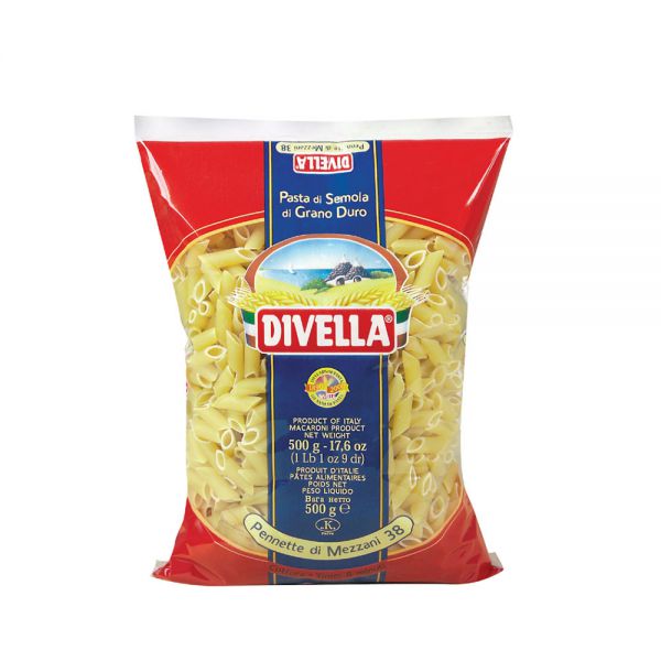 DIVELLA PASTA DI SEMOLA PENNETTE MEZZANE N.38 500 GR