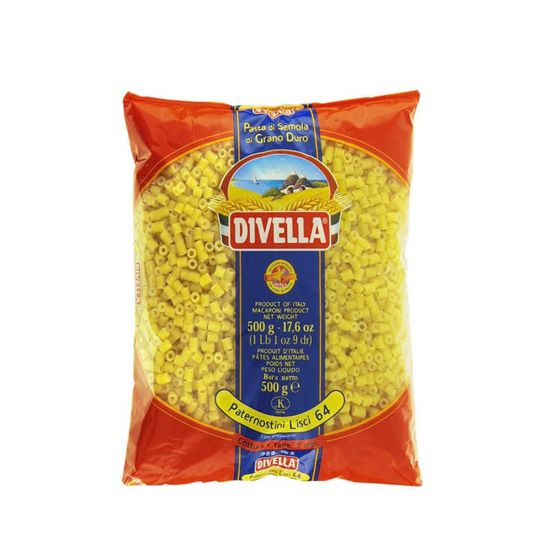 DIVELLA PASTA DI SEMOLA PATERNOSTINI LISCI 500 GR