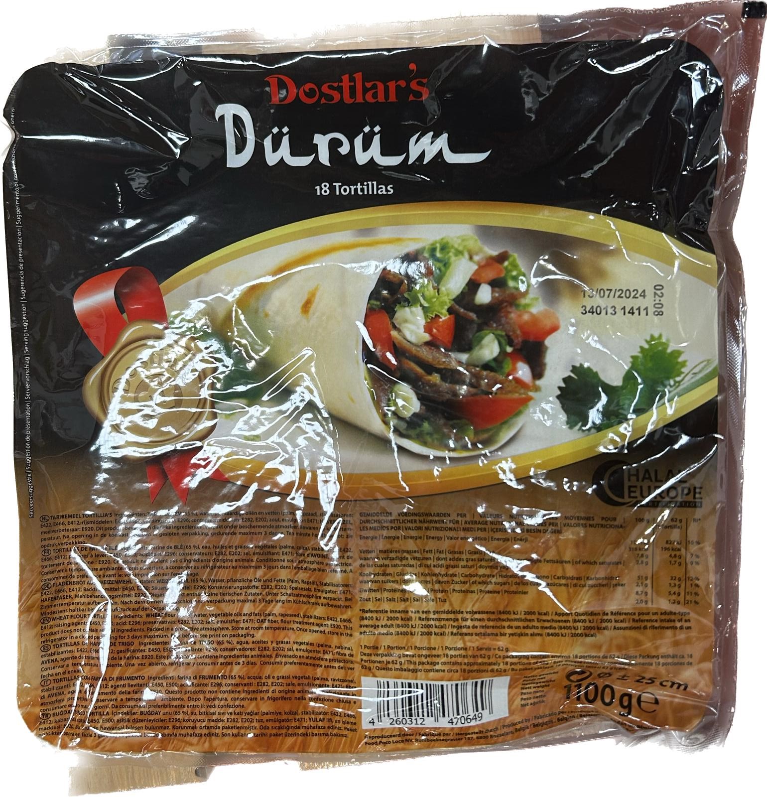 TORTILLAS D/GRANO 25CM 1 PZ