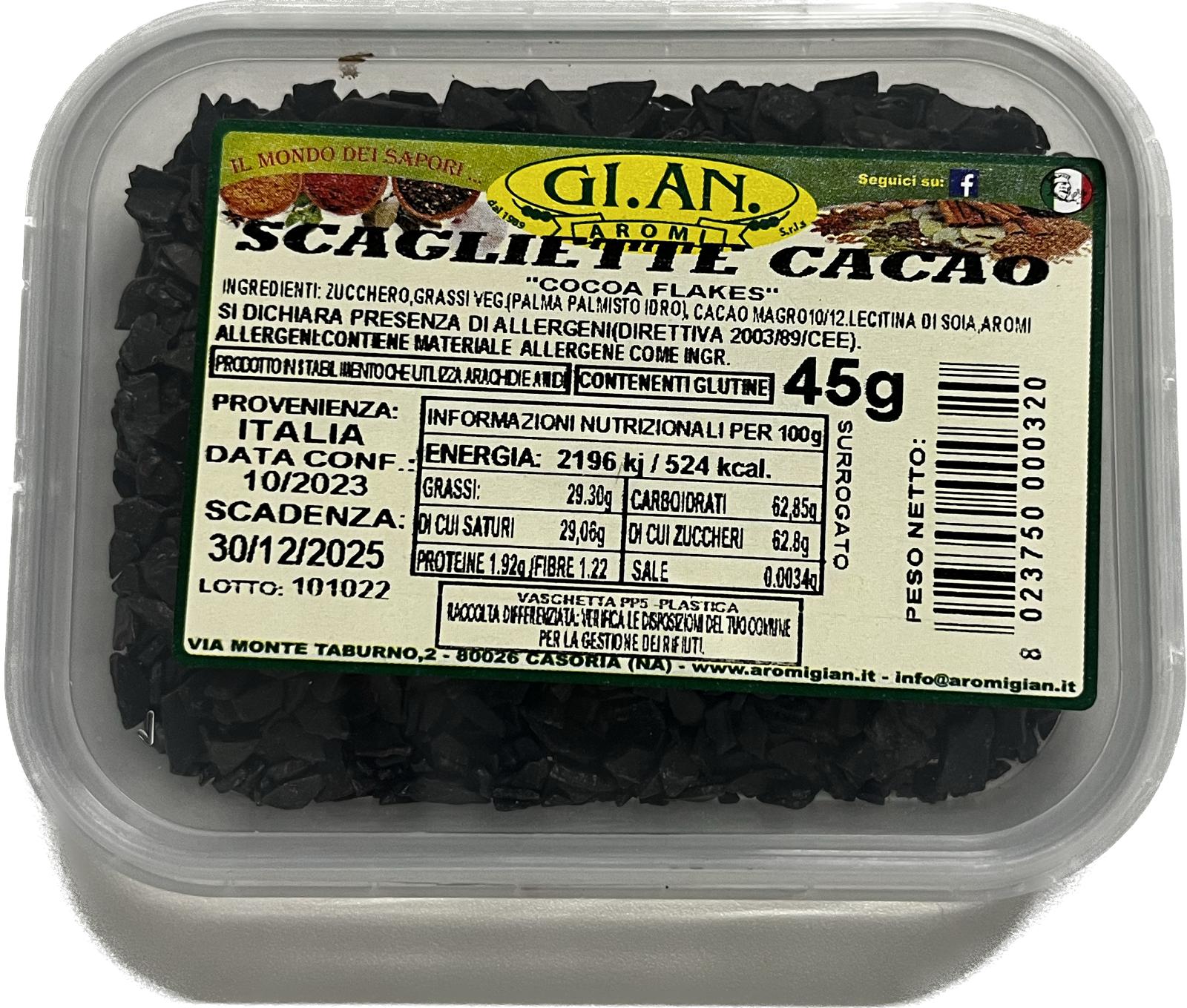 GI.AN. SCAGLIETTE AL CACAO 60 GR