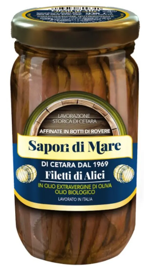 SAPORI DI MARE ALICI DI CETARA OLIO EVO BIOLOGICO 100 GR
