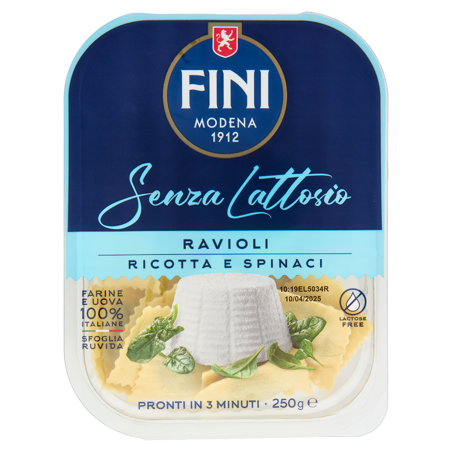FINI SENZA LATTOSIO RAVIOLI RICOTTA & SPINACI 250 GR
