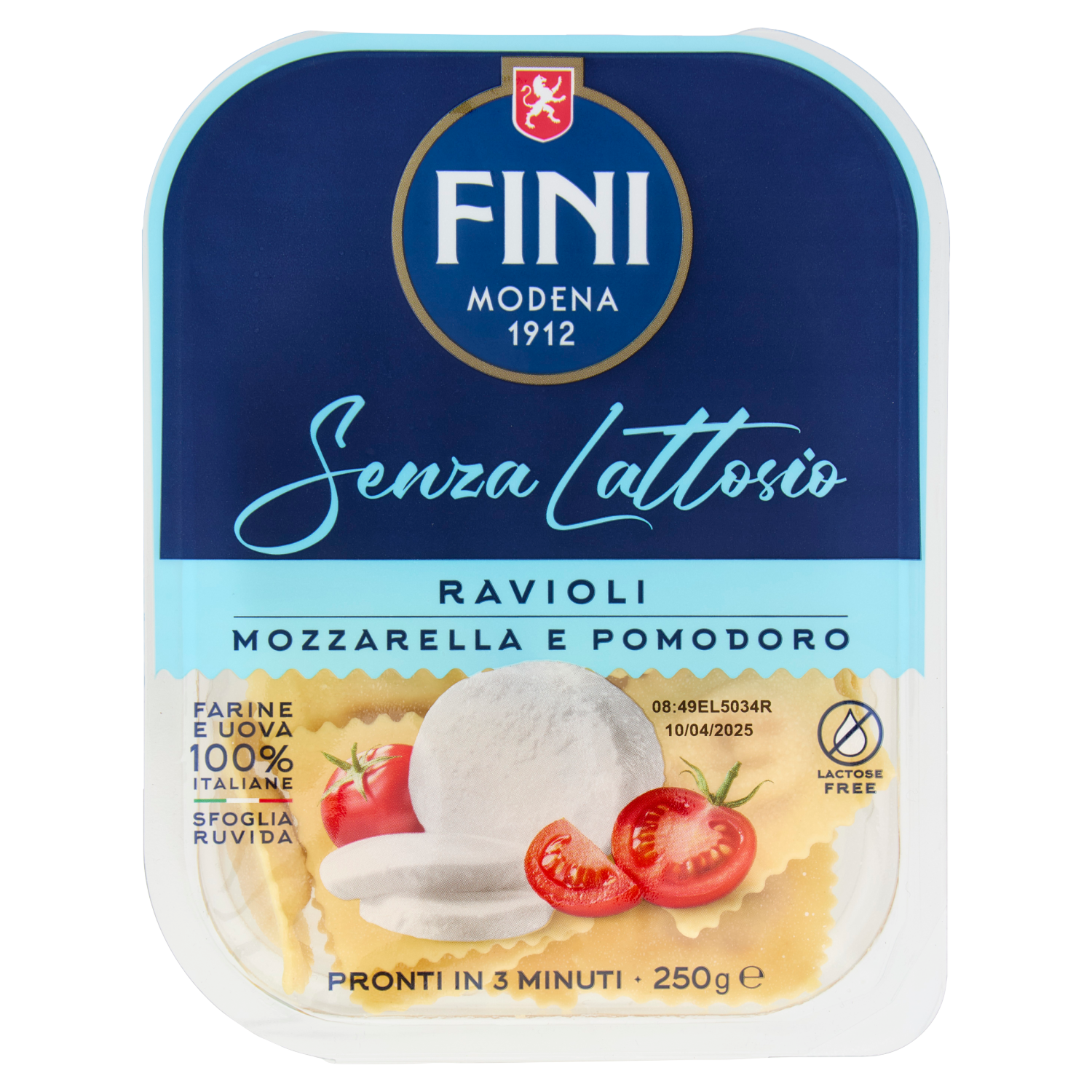 FINI SENZA LATTOSIO RAVIOLI MOZZARELLA E POMODORO 250 GR