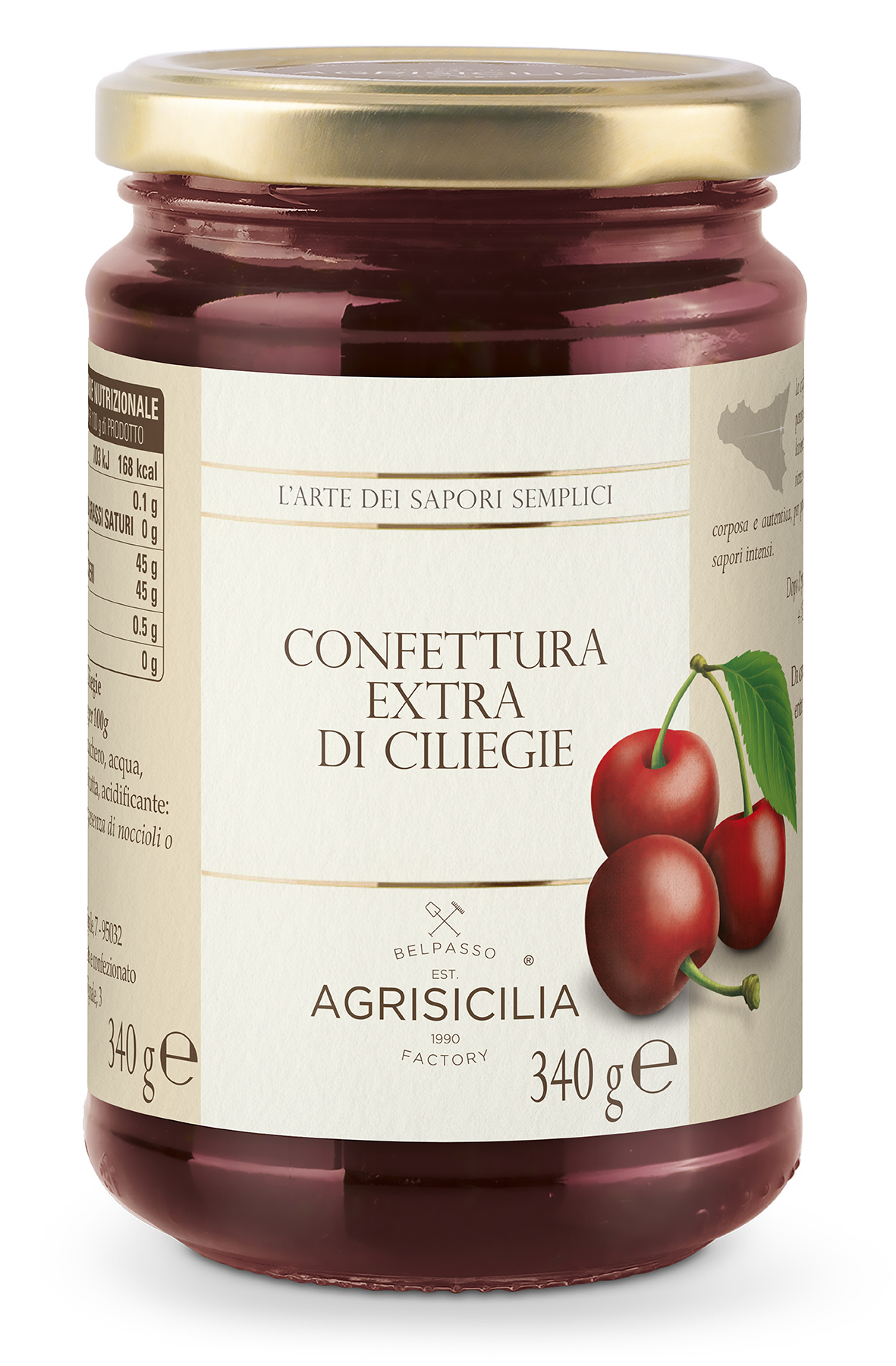 AGRISICILIA CONFETTURA EXTRA CILIEGIE 340 GR