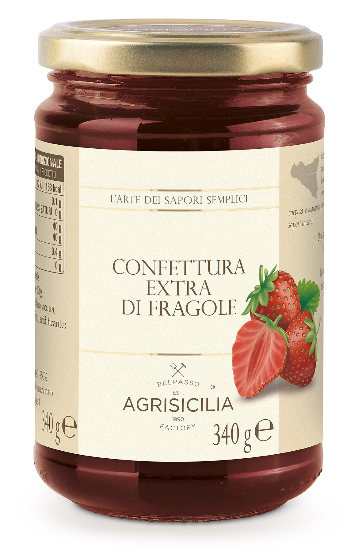AGRISICILIA CONFETTURA EXTRA FRAGOLE 340 GR