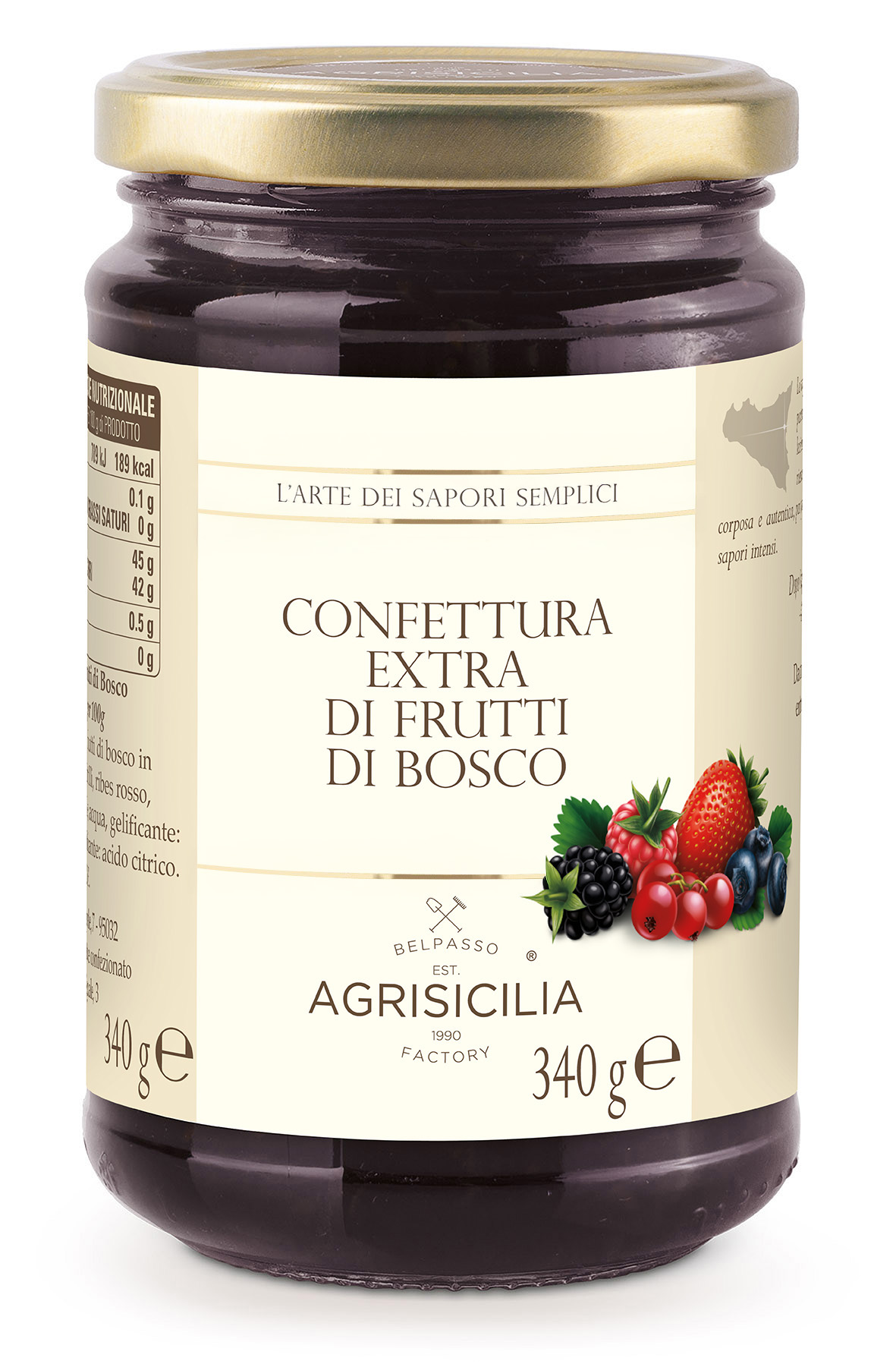 AGRISICILIA CONFETTURA EXTRA FRUTTI DI BOSCO 340 GR