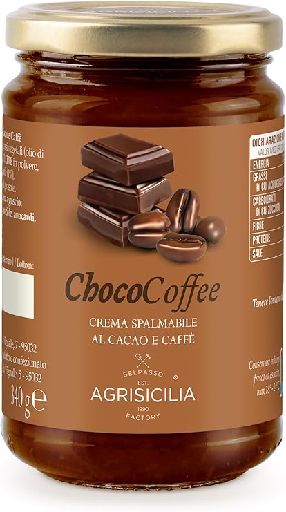 AGRISICILIA CREMA SPALMABILE AL CACAO E CAFFE' 340 GR